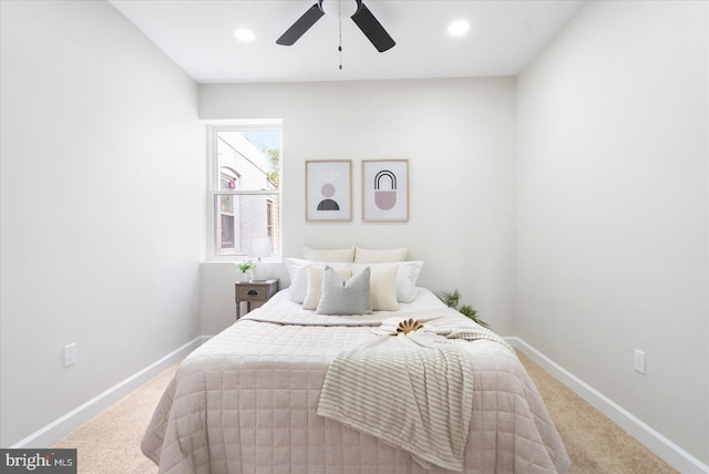2312 Edmondson Ave, Baltimore, MD 21223 - carpeted bedroom featuring baseboards, a ceiling fan, and recessed lighting