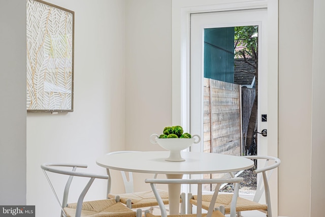 view of dining area