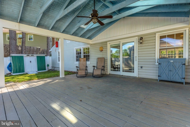 1711 Tedbury St, Crofton, MD 21114 - deck featuring ceiling fan and fence