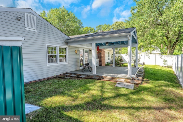 1711 Tedbury St, Crofton, MD 21114 - rear view of property with a ceiling fan, a patio area, and roof with shingles