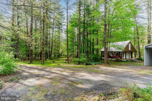 view of yard featuring covered porch