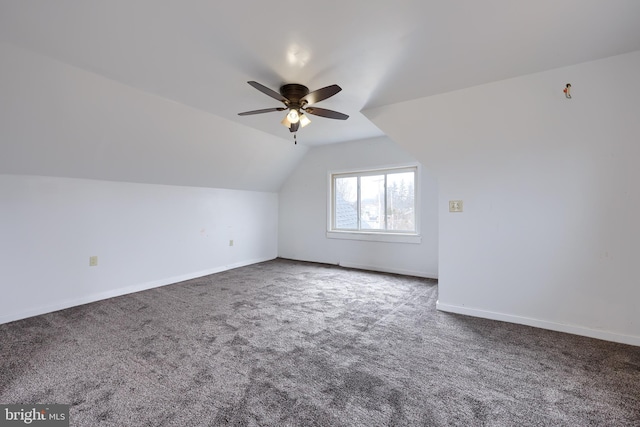 10 E Canal Rd, York, PA 17404 - bonus room featuring carpet, vaulted ceiling, baseboards, and a ceiling fan