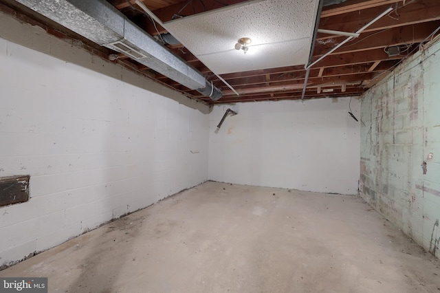 10 E Canal Rd, York, PA 17404 - unfinished basement featuring visible vents and concrete block wall