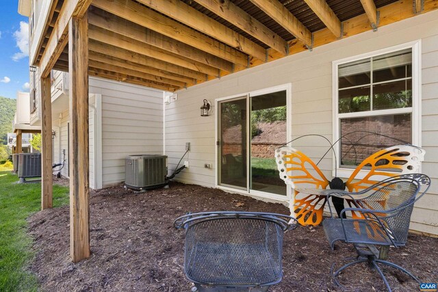 view of patio featuring central air condition unit