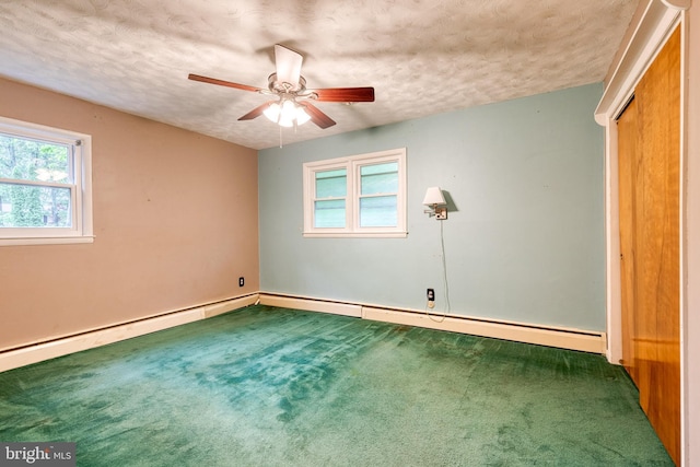 407 Stately Dr, Pasadena, MD 21122 - carpeted empty room featuring a textured ceiling, a ceiling fan, and baseboards