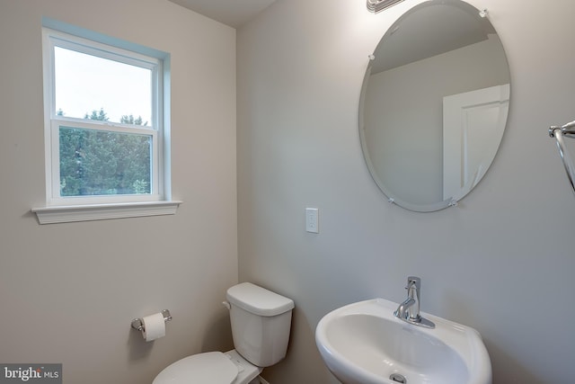 bathroom with toilet and a sink