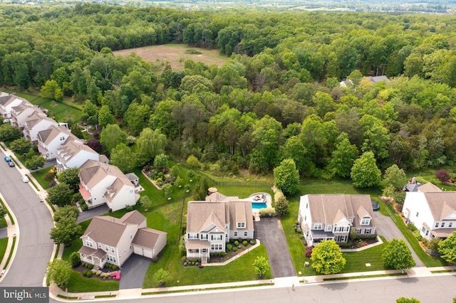 40999 Waxwing Dr, Leesburg, VA 20175 - aerial perspective of suburban area featuring a forest