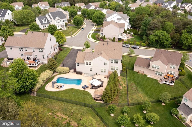 40999 Waxwing Dr, Leesburg, VA 20175 - aerial view of residential area featuring a pool