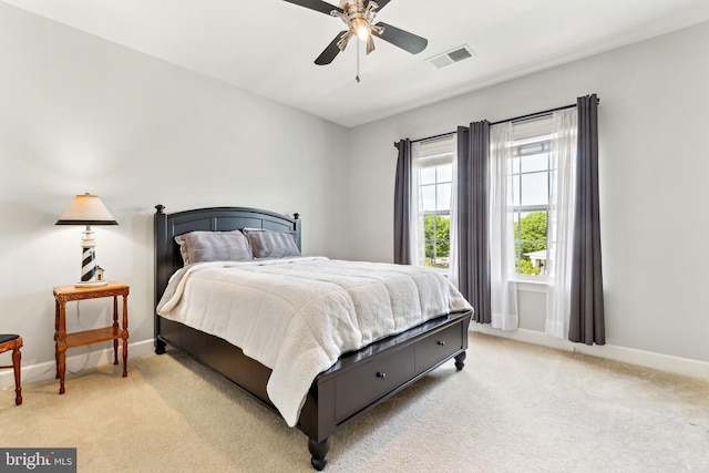 40999 Waxwing Dr, Leesburg, VA 20175 - bedroom featuring light carpet, baseboards, and ceiling fan