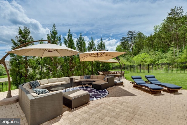 40999 Waxwing Dr, Leesburg, VA 20175 - view of patio with an outdoor hangout area