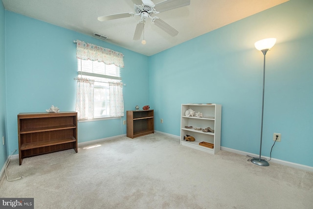 4801 Vesper Cir, Palmyra, NJ 08065 - misc room featuring carpet, baseboards, and a ceiling fan
