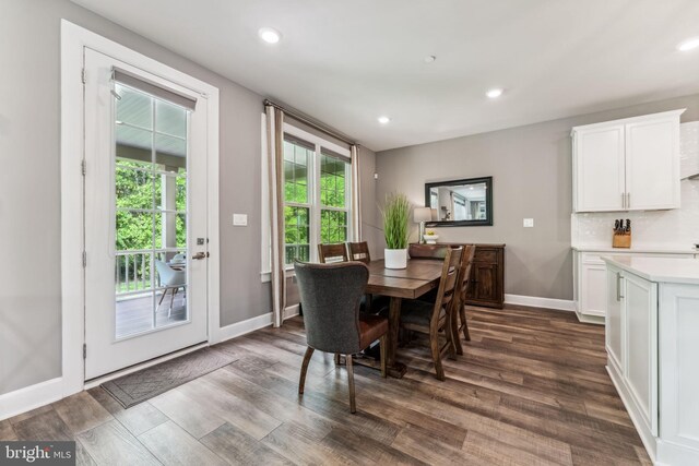 803 Rexford Way, Upper Marlboro, MD 20774 - dining room with healthy amount of natural light, dark wood-style floors, recessed lighting, and baseboards