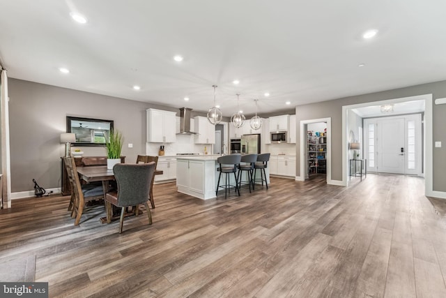 803 Rexford Way, Upper Marlboro, MD 20774 - dining space featuring wood finished floors, recessed lighting, and baseboards