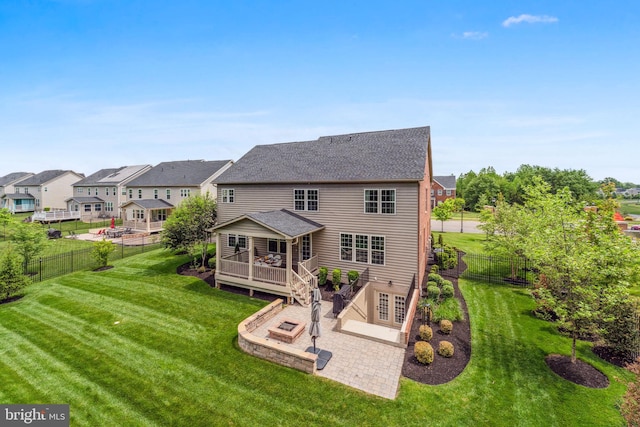 803 Rexford Way, Upper Marlboro, MD 20774 - back of house with a patio area, a wooden deck, french doors, a residential view, and a shingled roof
