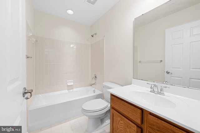107 Bancroft Dr Unit 96, Fredericksburg, VA 22405 - bathroom with toilet, vanity, bathtub / shower combination, and tile patterned floors