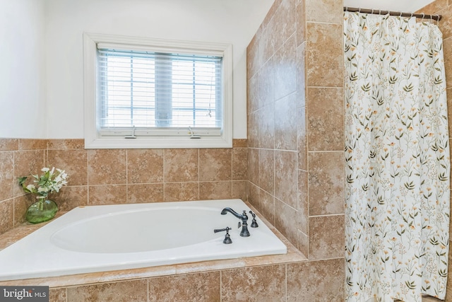 8200 Marshall Corner Rd, Pomfret, MD 20675 - full bath with a garden tub and curtained shower
