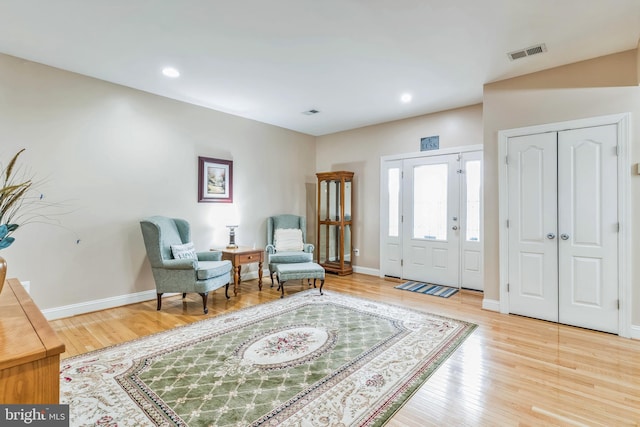 8200 Marshall Corner Rd, Pomfret, MD 20675 - entryway with light wood-type flooring, baseboards, and recessed lighting