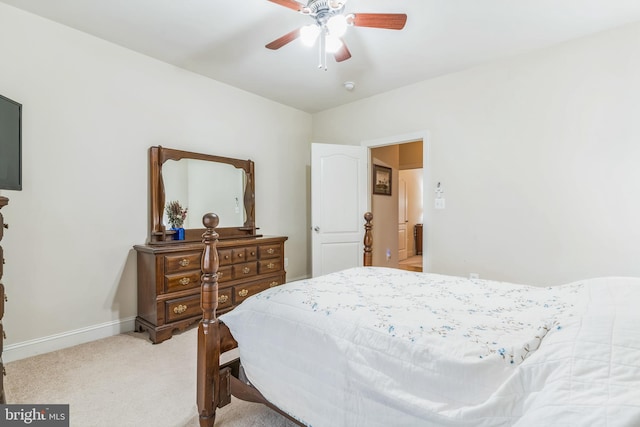 8200 Marshall Corner Rd, Pomfret, MD 20675 - bedroom featuring light carpet, baseboards, and a ceiling fan