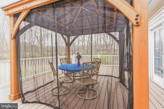 8200 Marshall Corner Rd, Pomfret, MD 20675 - wooden terrace featuring outdoor dining area and a gazebo