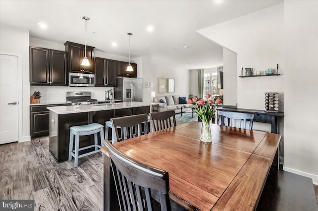 10732 Lamoka Ln, New Market, MD 21774 - dining space featuring light wood-style floors, recessed lighting, and baseboards