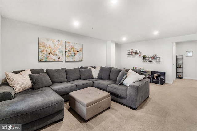 10732 Lamoka Ln, New Market, MD 21774 - living area with light colored carpet, recessed lighting, and baseboards