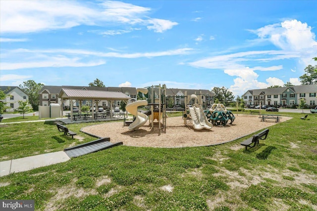 10732 Lamoka Ln, New Market, MD 21774 - community playground with a lawn, a gazebo, and a residential view