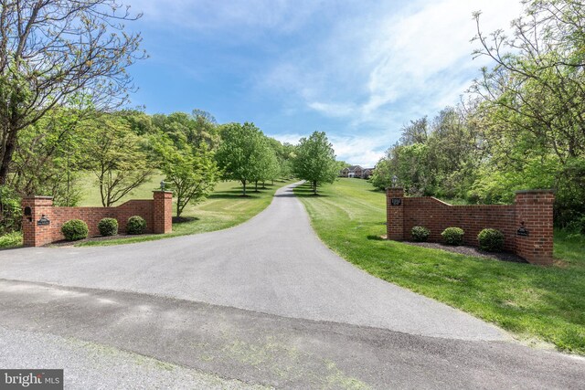 view of community featuring a yard