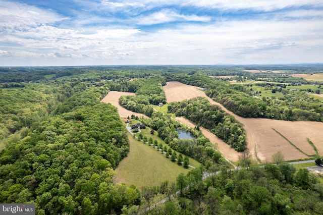aerial view of a heavily wooded area