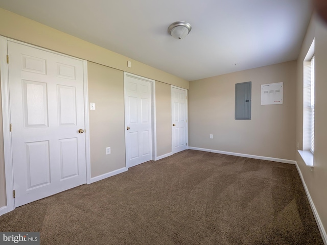 73 Marblehead Rd, Inwood, WV 25428 - unfurnished bedroom featuring electric panel, carpet floors, baseboards, and a closet