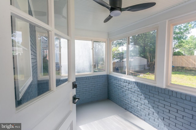 5446 Varnum St, Bladensburg, MD 20710 - unfurnished sunroom featuring brick wall