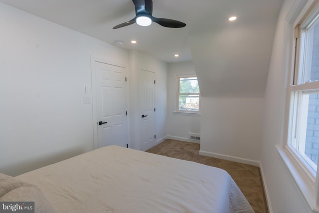 5446 Varnum St, Bladensburg, MD 20710 - carpeted bedroom with recessed lighting, baseboards, and ceiling fan