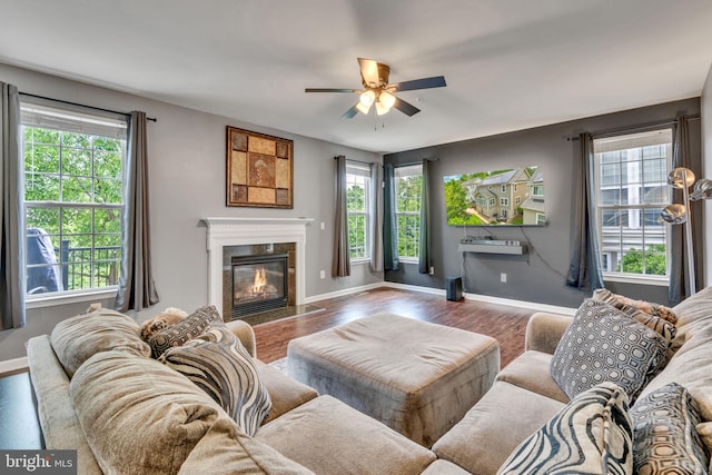 2708 Lake Forest Dr, Upper Marlboro, MD 20774 - living room with ceiling fan, healthy amount of natural light, and wood finished floors