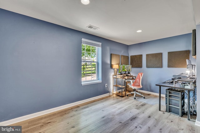 2708 Lake Forest Dr, Upper Marlboro, MD 20774 - home office with wood finished floors, baseboards, and recessed lighting