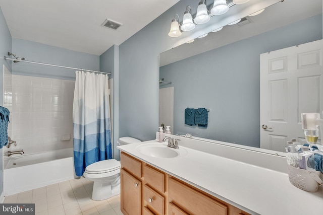 2708 Lake Forest Dr, Upper Marlboro, MD 20774 - bathroom featuring tile patterned flooring, toilet, vanity, and shower / tub combo