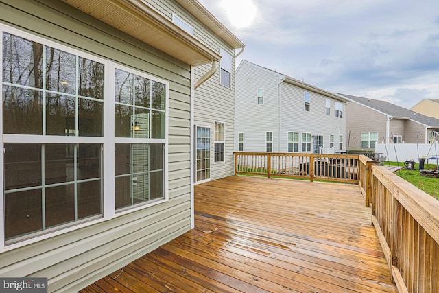 596 Claiborne Road, North East, MD 21901 - wooden terrace with a residential view and fence