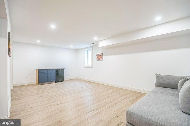 504 Richey Ave, Collingswood, NJ 08107 - living room featuring light wood-style floors and recessed lighting