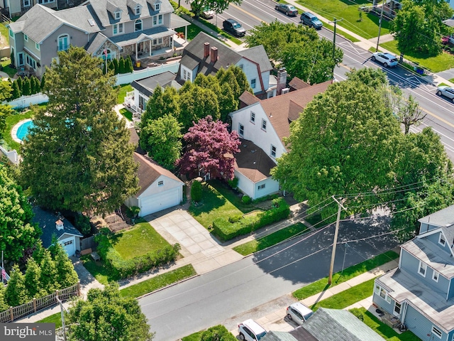 aerial view of residential area