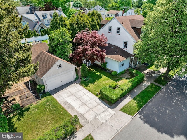aerial view of residential area