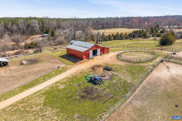 bird's eye view with a rural view