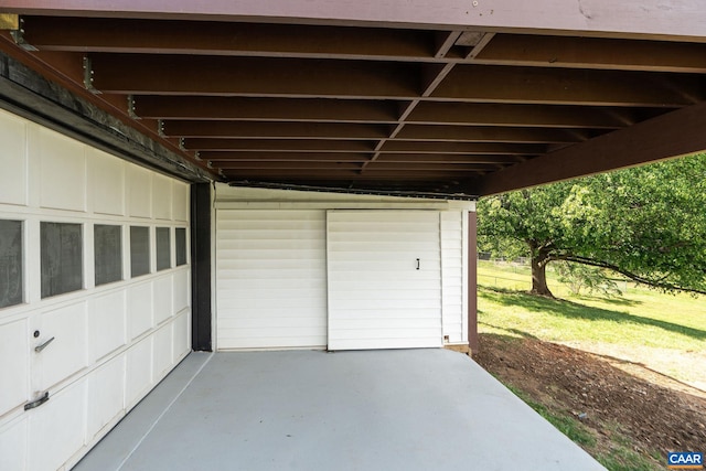 view of garage