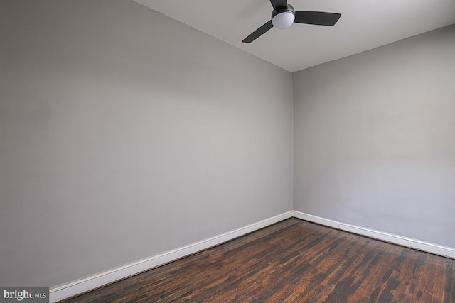 2014 Penrose Ave, Baltimore, MD 21223 - unfurnished room with baseboards, ceiling fan, and dark wood finished floors