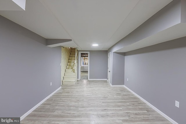 2014 Penrose Ave, Baltimore, MD 21223 - finished basement featuring stairs, baseboards, light wood-type flooring, and recessed lighting