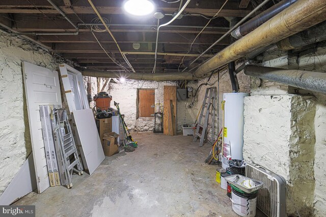 2014 Penrose Ave, Baltimore, MD 21223 - unfinished basement featuring water heater and electric panel