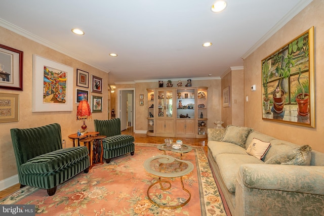 1655 Oakwood Dr Unit N323, Narberth, PA 19072 - living area featuring recessed lighting, baseboards, and ornamental molding