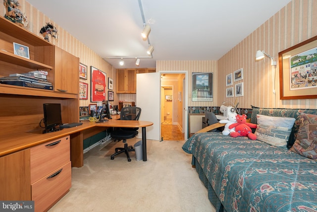 1655 Oakwood Dr Unit N323, Narberth, PA 19072 - bedroom featuring wallpapered walls and light carpet