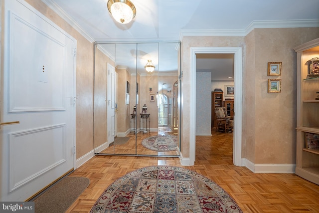 1655 Oakwood Dr Unit N323, Narberth, PA 19072 - foyer with baseboards and ornamental molding