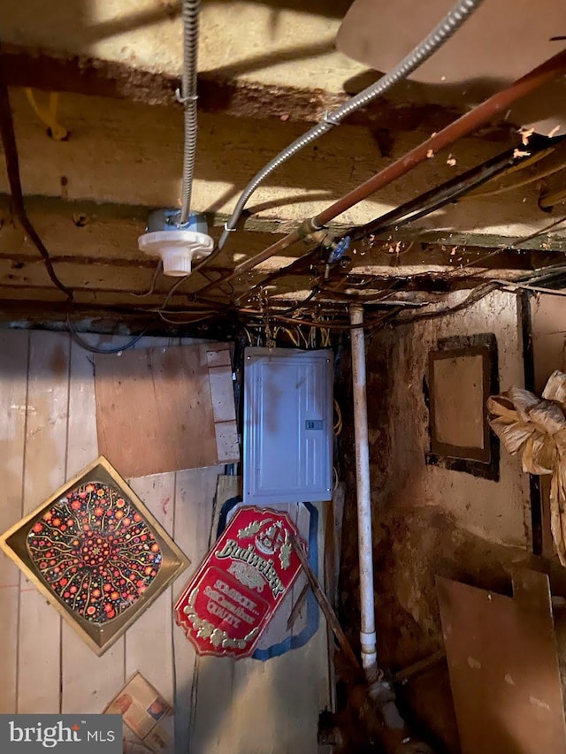 basement view of electric panel