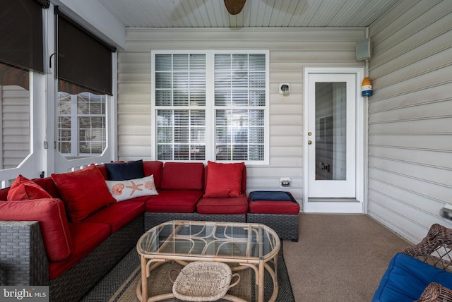 view of patio with an outdoor hangout area