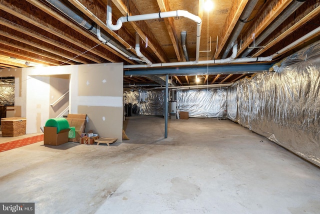 unfinished below grade area with water heater