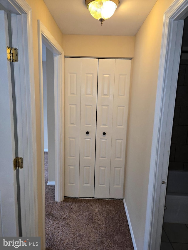 1850 Aberdeen Cir, Crofton, MD 21114 - corridor featuring dark colored carpet and baseboards